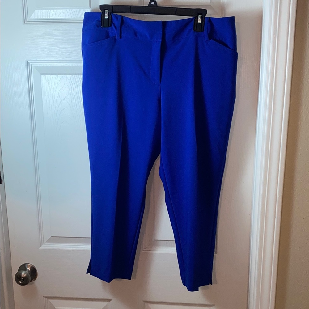 New York & Company Women’s Ankle Pants Cobalt Blue Trousers 14P Pants